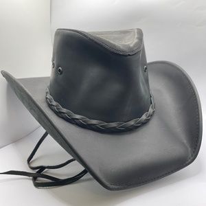 Leather Cowboy Hat NEW! Black